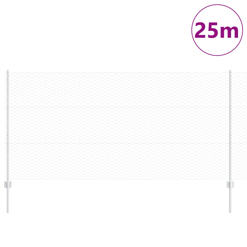 Gartenzaun-Set 2er Set Verzinkter Stahl 25 x 1,2 m Langlebig