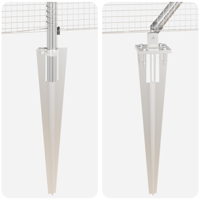 Geschweißter Drahtzaun mit 13 Stachelpfosten 1x50 m Feuerverzinkter Stahl