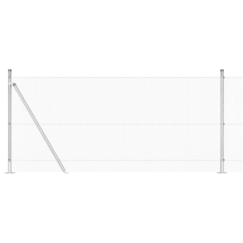 Schutzzaun mit 13 Flanschpfosten 1x25 m aus verzinktem Stahl