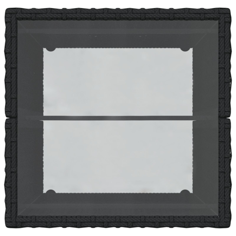 3-teiliges Garten-Bistroset mit Kissen Schwarz Poly Rattan