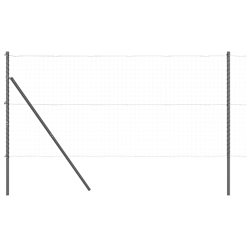 Zaunpfosten 26 Stück Grau Ø32 mm 150 cm Galvanisierter Stahl