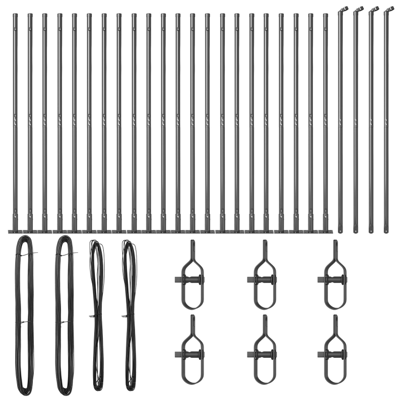 Zaunpfosten Set aus 52 Grau Beton 3,2 x 3,2 x 88,5 cm Langlebig