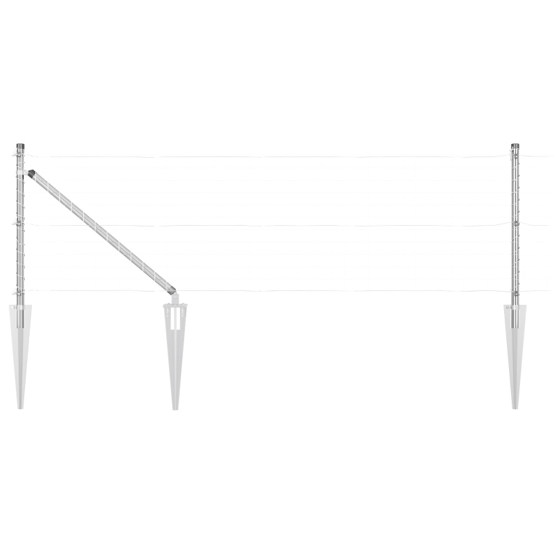 Zaunpfosten mit Spike 52 Stück Ø32 mm 120 cm verzinkter Stahl