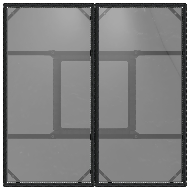 5-teiliges Garten Essgruppe Schwarz Poly-Rattan