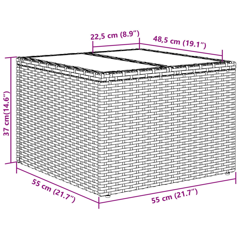 7-teiliges Gartensofa Set mit Kissen Beige Poly Rattan