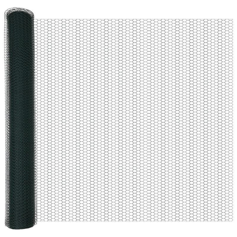 Zaunpfosten 11 Stück U-Kanal Grün 100 cm Stahl, Sechseckzaun Grün 1x100 m Stahl