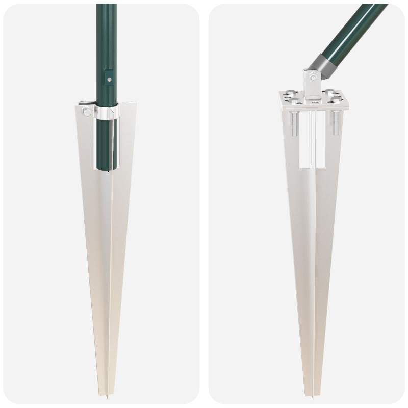 Pfosten mit Spitze 52 Stück Ø32 mm 60 cm Verzinkter Stahl