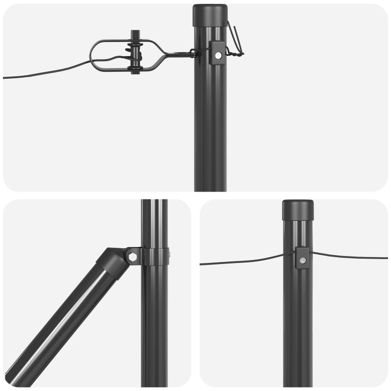 Zaunpfosten mit Spitze 26 Stück Ø32 mm 100 cm Verzinkter Stahl