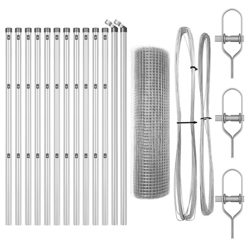 Gespannter Drahtzaun mit 13 Pfosten 0,6x25 m Verzinkter Stahl