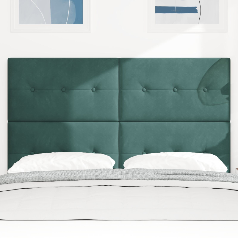 Kopfteil mit Knopfheftung Dunkelgrün 160 cm Samt