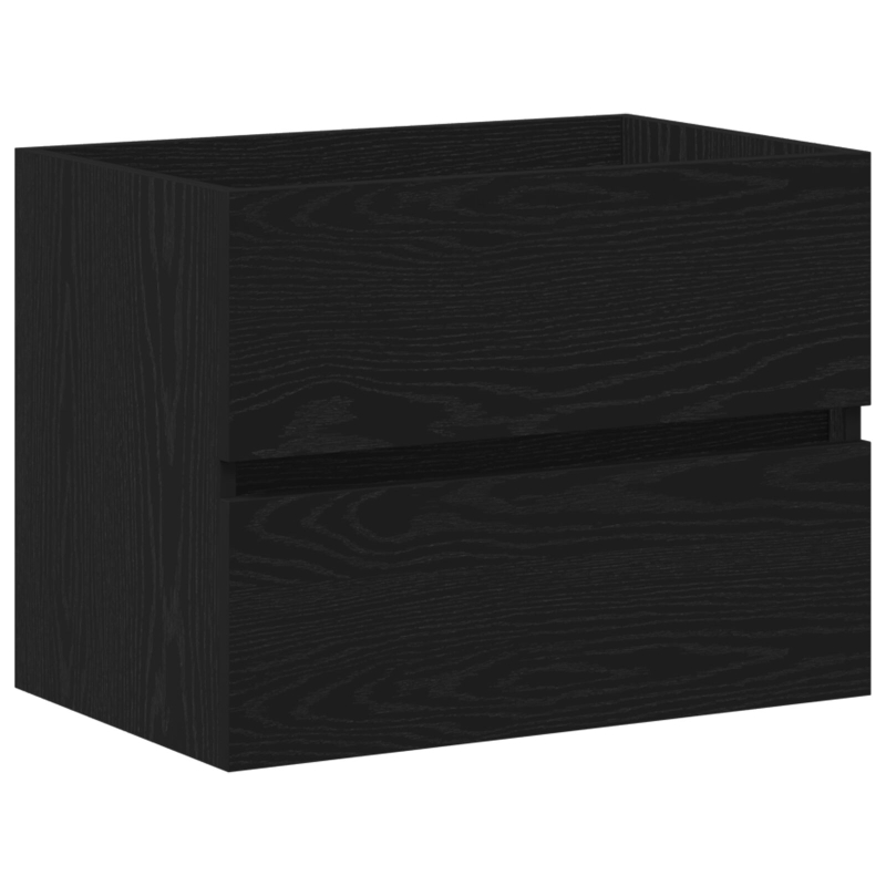 Waschbeckenunterschrank mit integriertem Becken Schwarze Eiche Holzwerkstoff, Waschbeckenunterschrank Schwarze Eiche 60x38,5x45 cm Holzwerkstoff