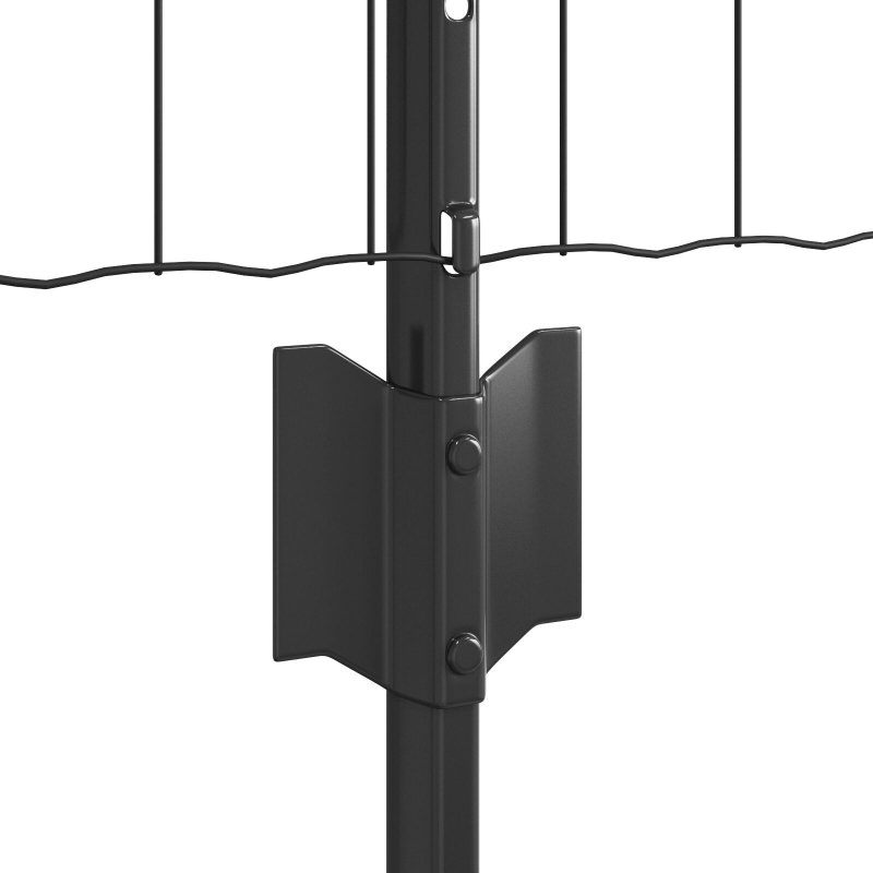 Eurozaun mit 11 U-Pfosten Grau 0,8x25 m Stahl