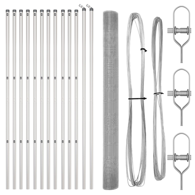 Geschweißter Drahtzaun mit 13 Pfosten 1,5x25 m verzinktem Stahl