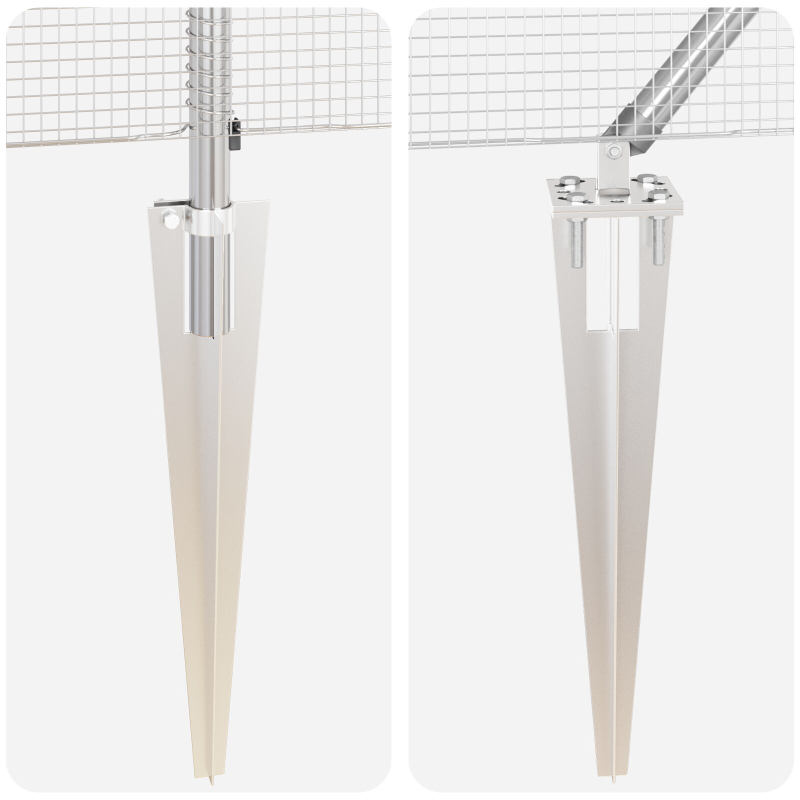 Zaunpfosten-Set Set aus 2 Verzinkter Stahl 10 x 0,5 m Langlebig