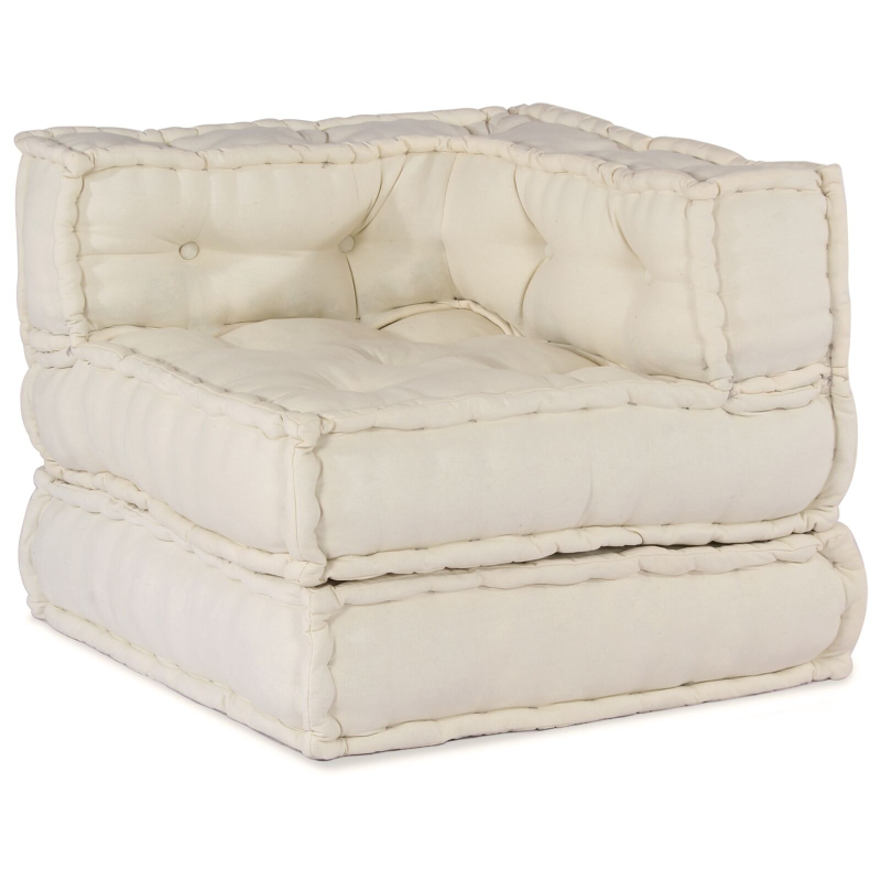 Modulare Poufs 2er Set in Creme