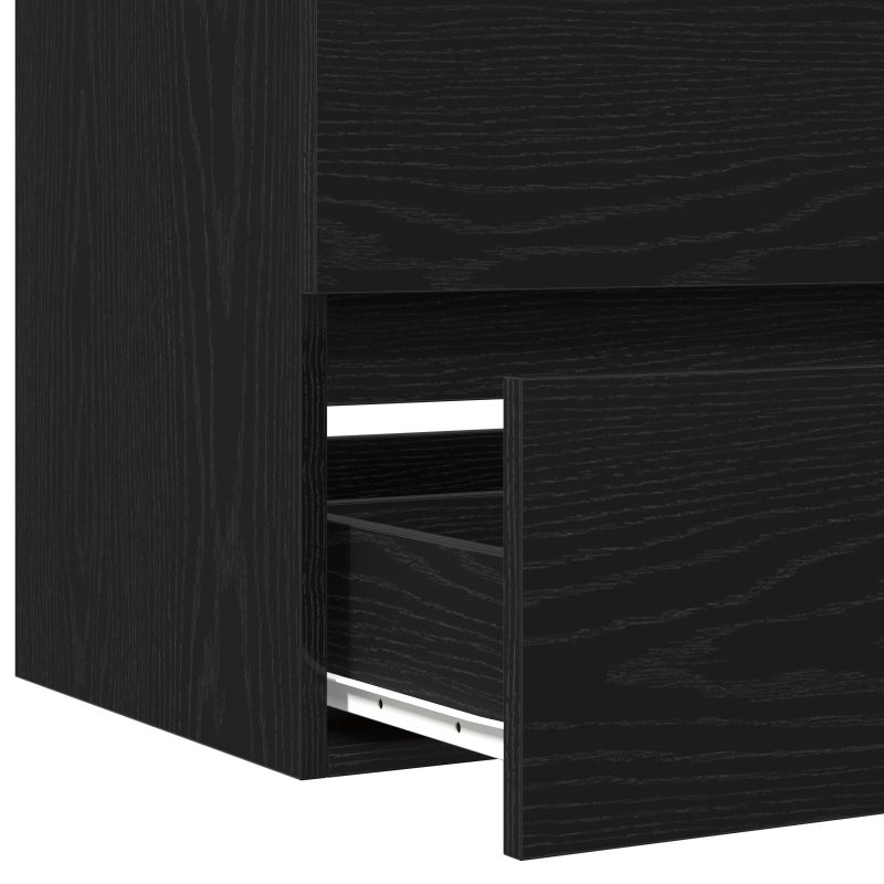 Waschbeckenunterschrank mit integriertem Becken Schwarze Eiche Holzwerkstoff, Waschbeckenunterschrank Schwarze Eiche 60x38,5x45 cm Holzwerkstoff