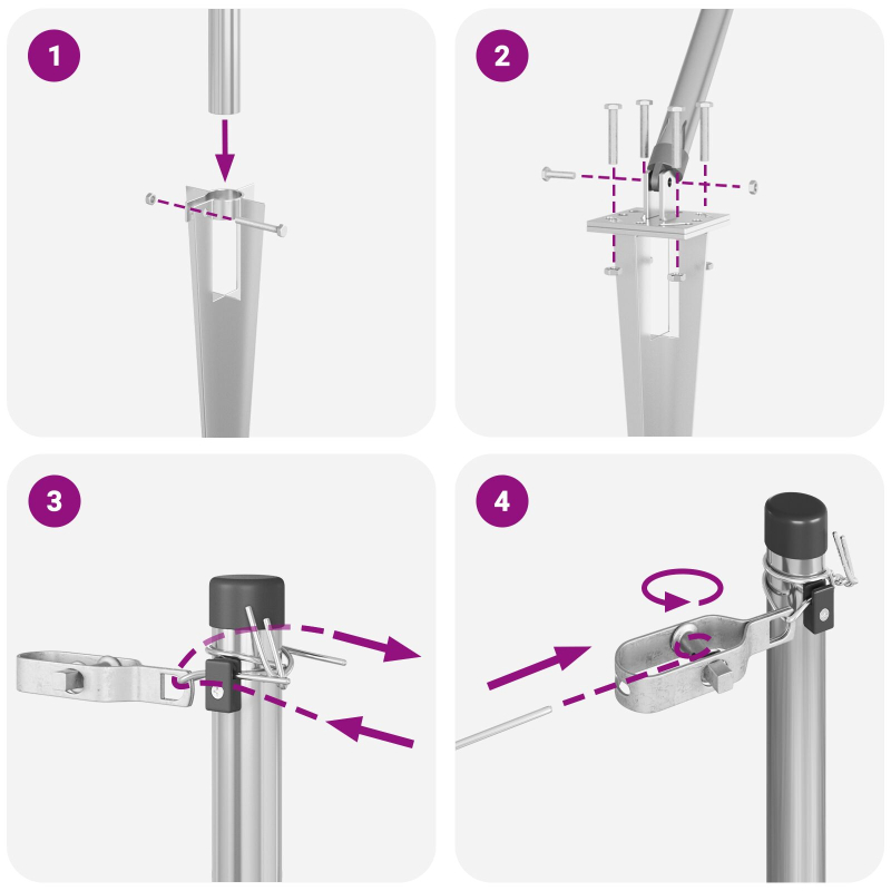Zaunpfosten mit Spike 26 Stück Ø32 mm 120 cm Verzinkter Stahl
