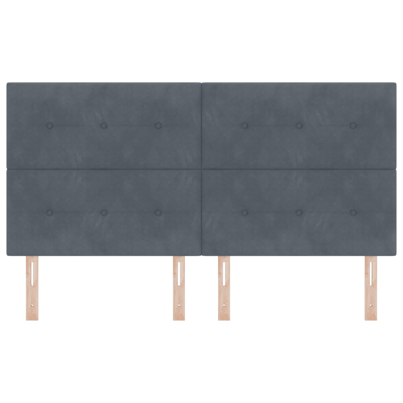 Kopfteil Mit Knopfheftung Dunkelgrau 180 cm Samt