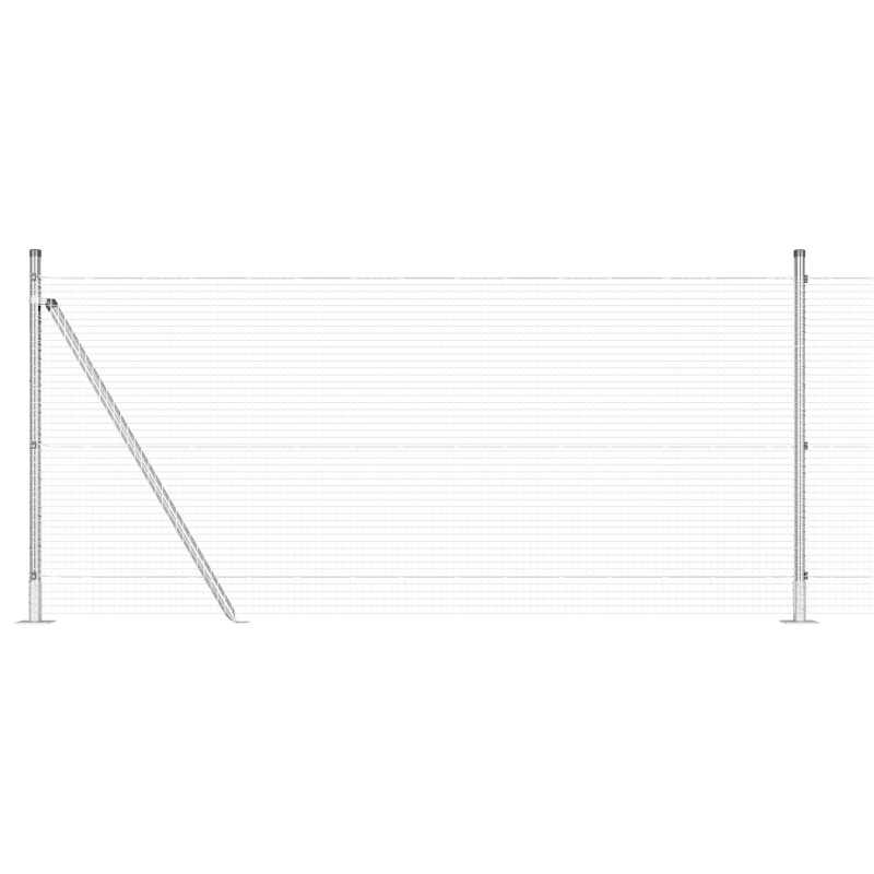 Zaunpfosten-Set 2 Stück Verzinkter Stahl 25 x 1 m Langlebig