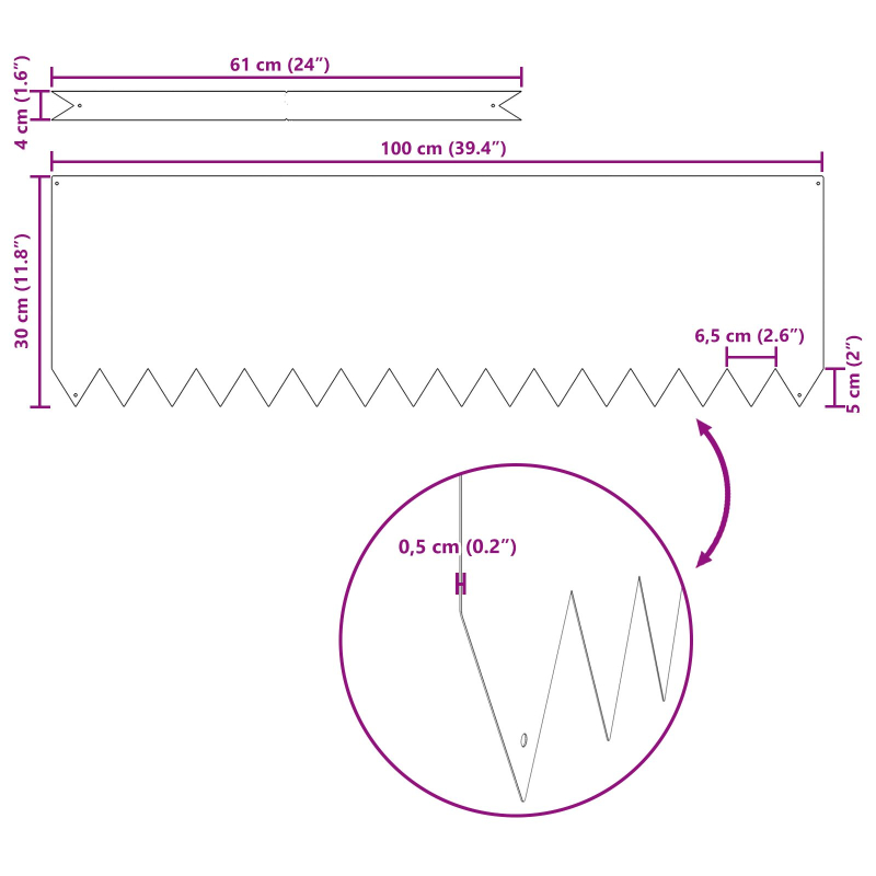Rasenränder 50 Stück Weiß 100x0,5x30 cm Kunststoff