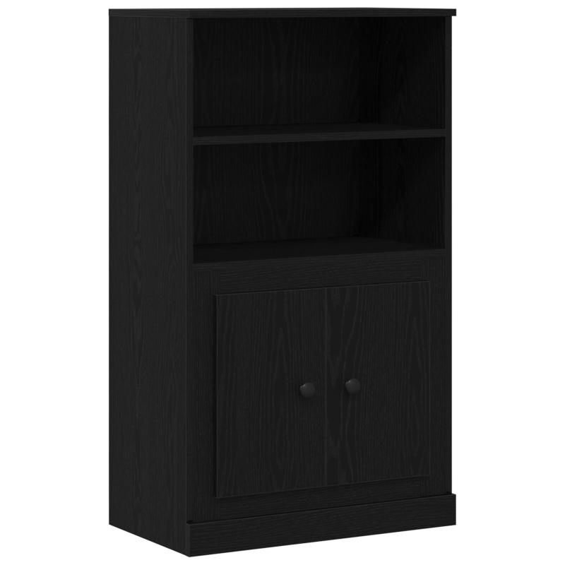 Highboard Schwarz Eiche 132x35,5x103,5 cm Holzwerkstoff