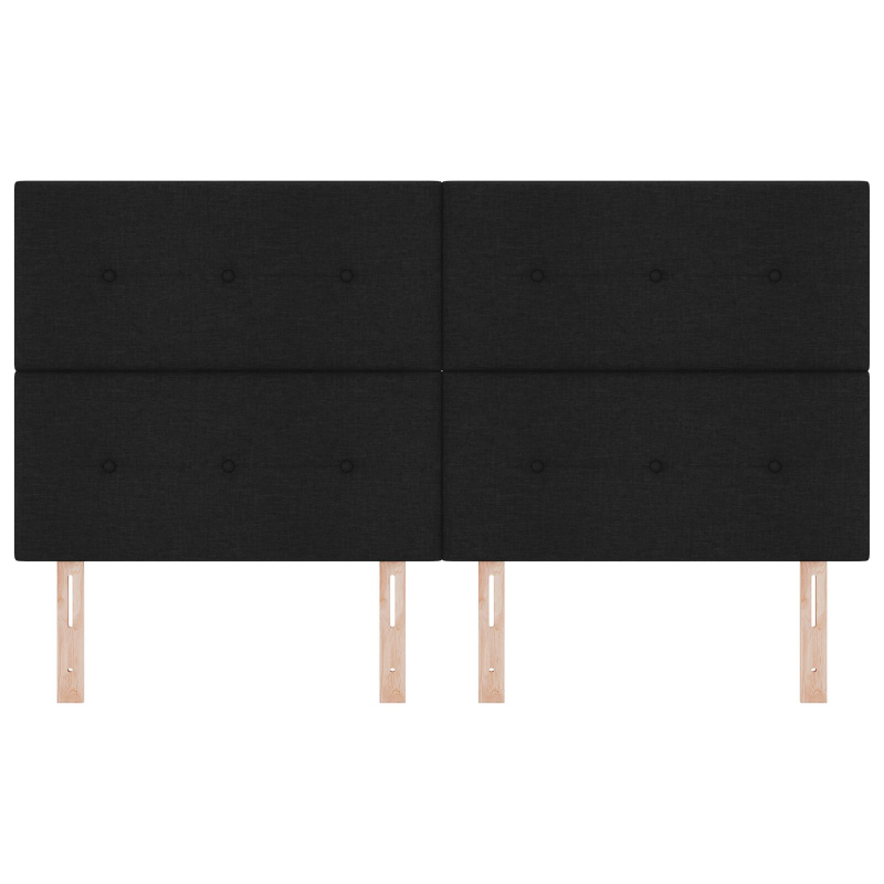 Kopfteil Mit Knopfheftung Schwarz 180 cm Stoff