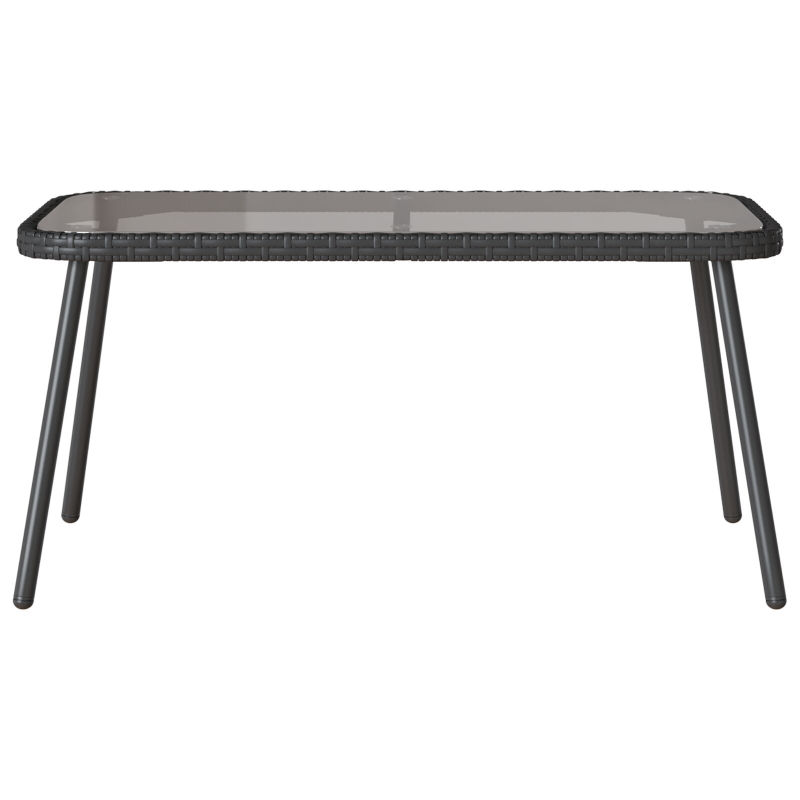 2-teiliges Garten-Sofa-Set mit Kissen Schwarz Poly Rattan