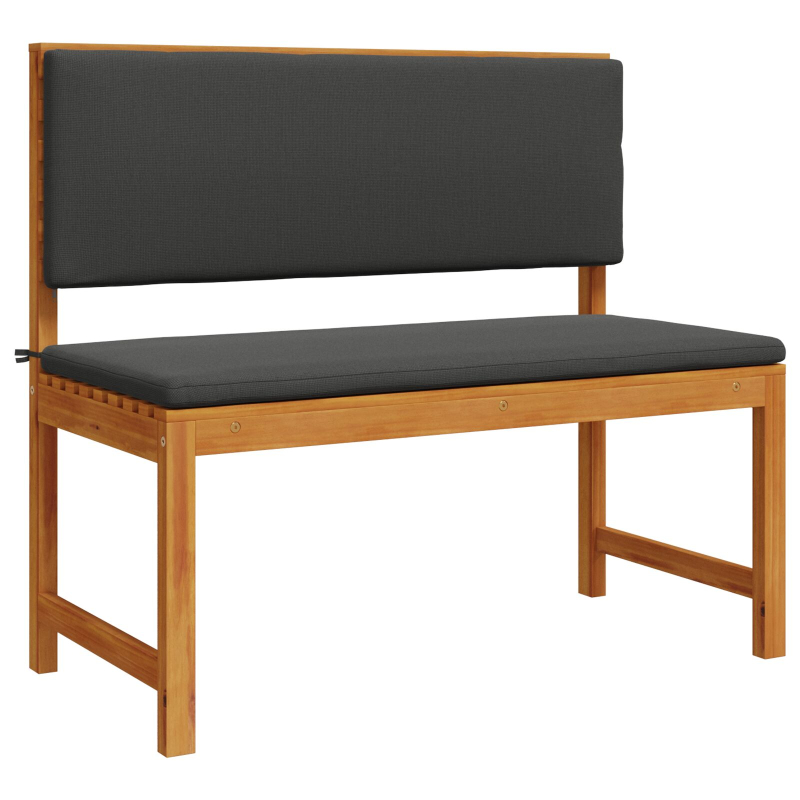 4-teiliges Garten-Ess-Set mit Kissen aus massivem Akazienholz