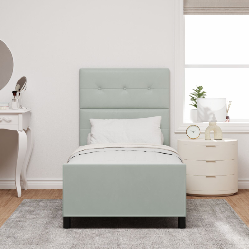 Bettgestell Hellgrau 100x200 cm Samt