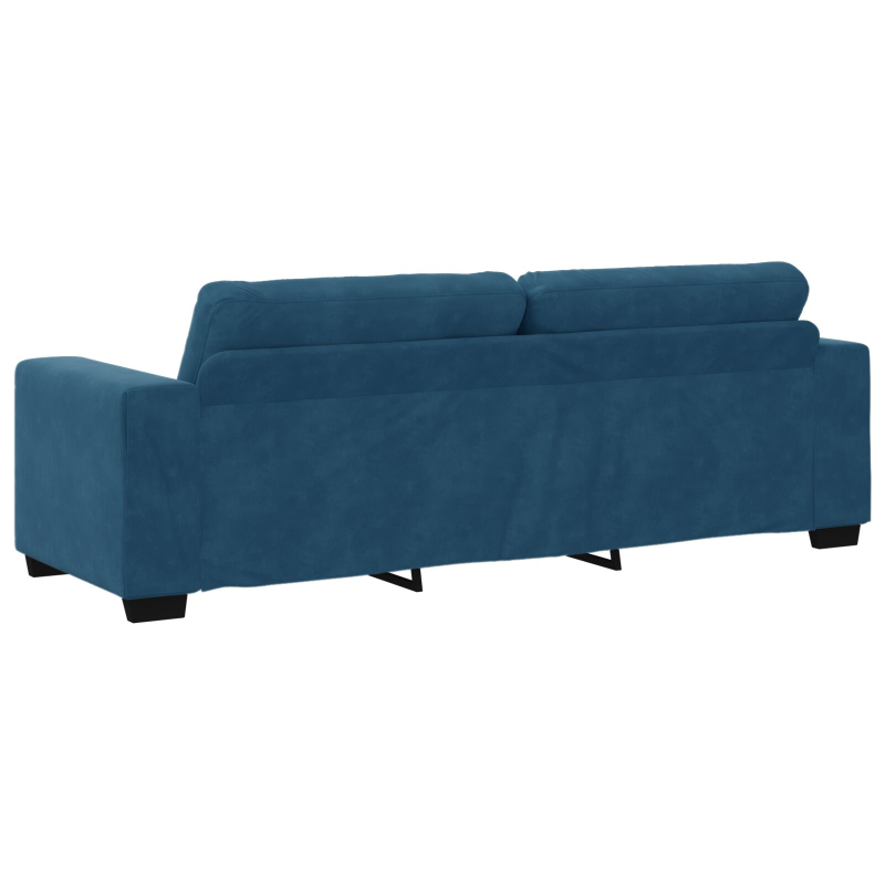 2-teilige Sofaset mit Kissen Blau Samt