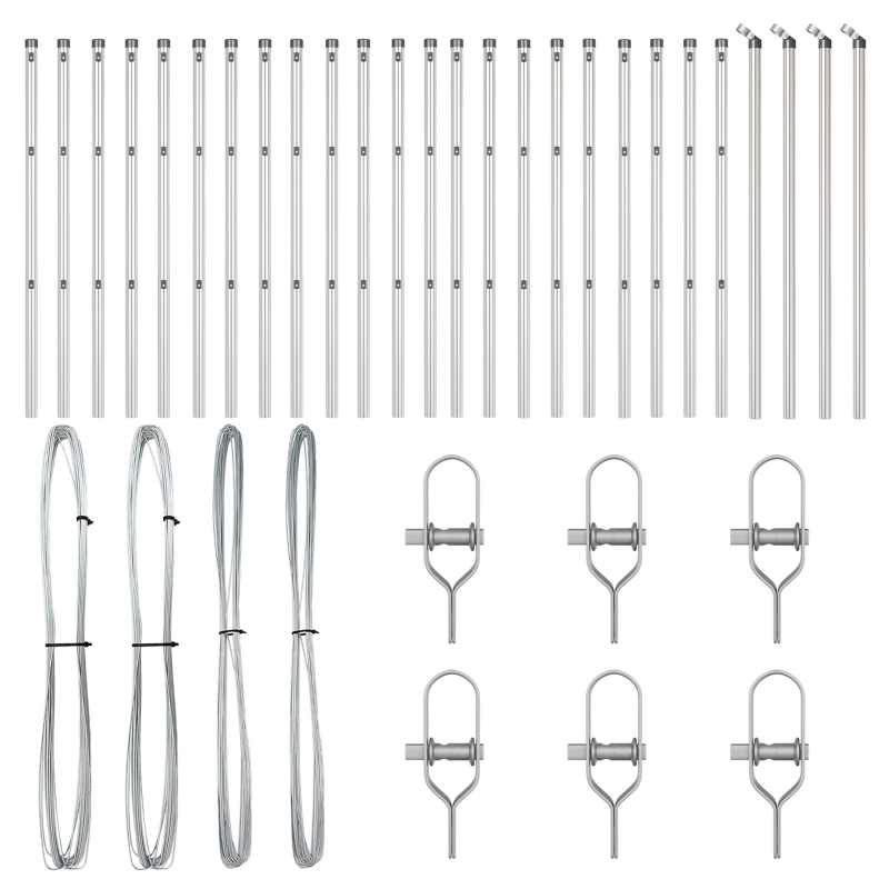 Zaunpfosten 26 Stück Ø32 mm 100 cm Galvanisiertes Stahl