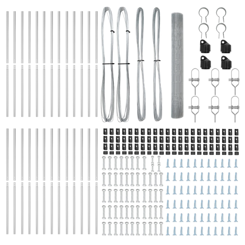 Schweißdrahtzaun mit 13 Pfosten 1x100 m verzinkter Stahl