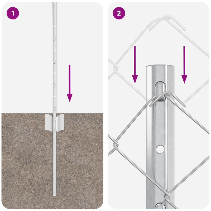 Drahtzaun mit 10 U-Pfosten Silber 0,4 x 10 m Stahl