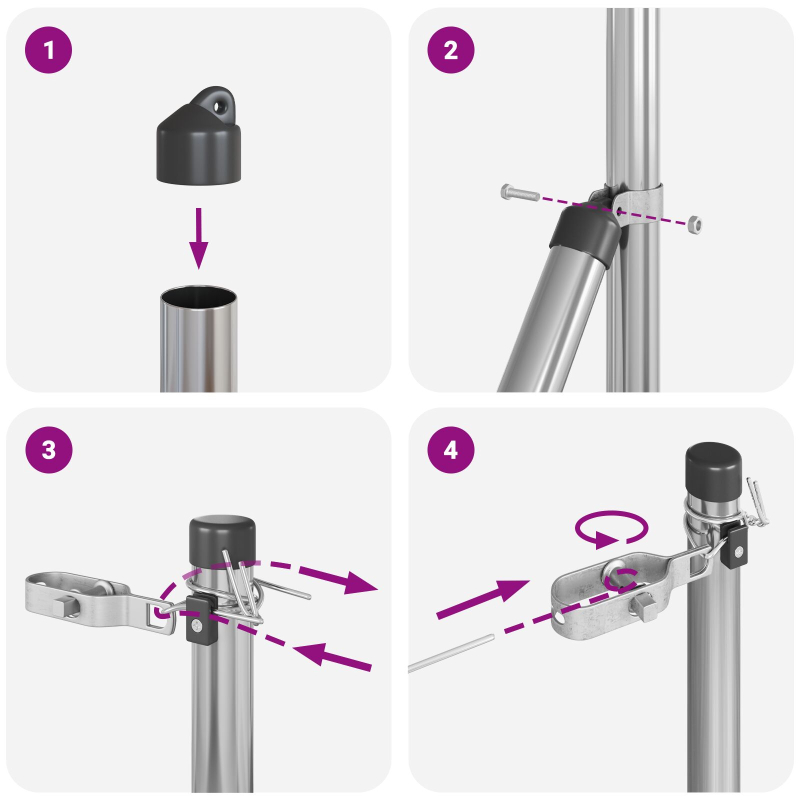 Zaunpfosten 26 Stück Ø32 mm 210 cm galvanisierter Stahl
