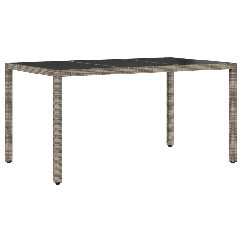 7-teilige Garten-Essgruppe mit Kissen Grau Poly Rattan