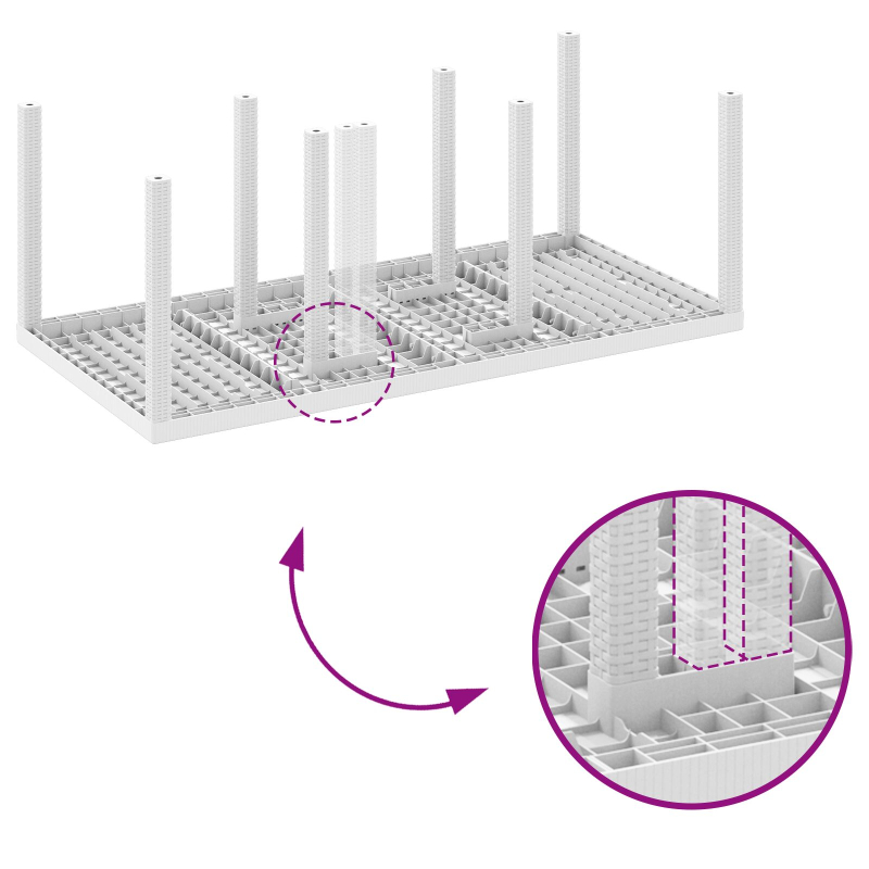 9-teiliges Garten Esstisch Set mit Kissen in Weiß Poly Rattan
