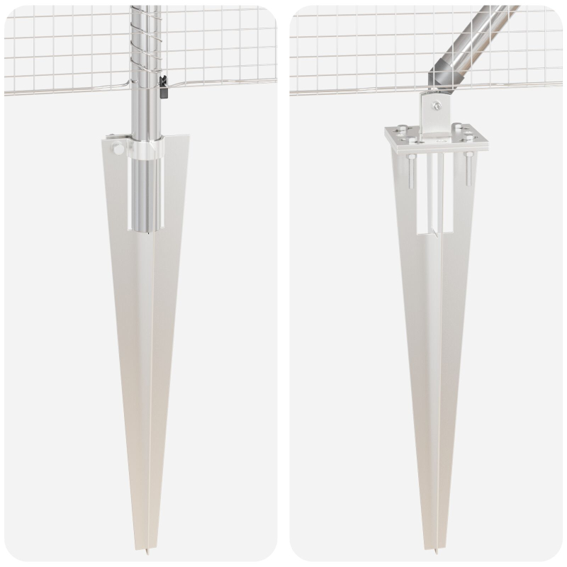 Geschweißter Drahtzaun mit 13 Spitzposten 1.2x25 m Feuerverzinkter Stahl