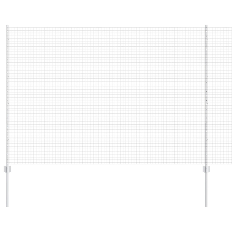 verzinkter Drahtzaun mit 10 U-Posten Silber 1.5x10 m Stahl
