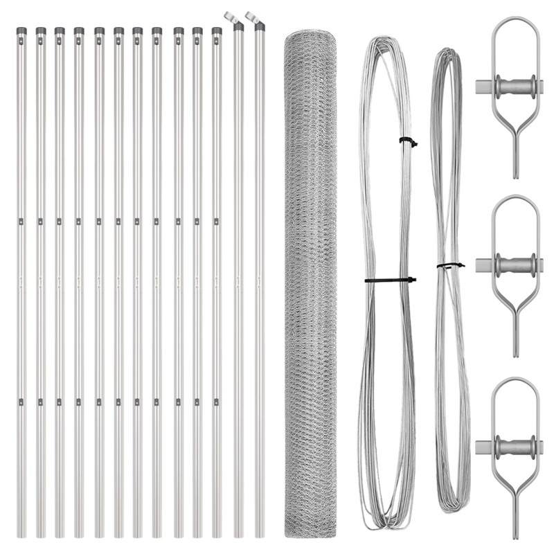 Zaunset Set aus 2 Feuerverzinkter Stahl Groß Langlebig