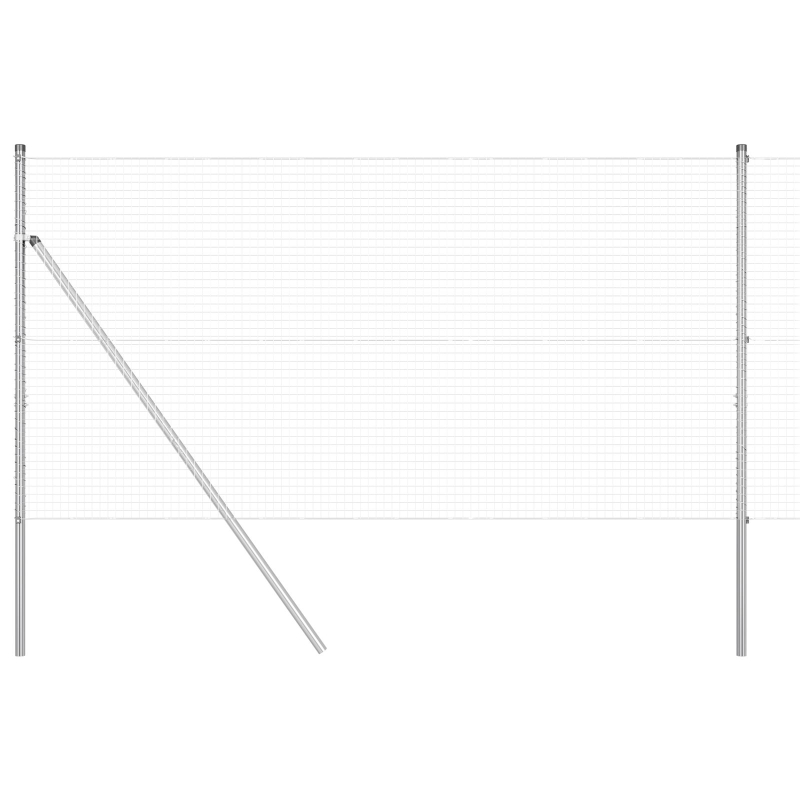 Drahtzaun mit 7 Posten 1,2x10 m Verzinkter Stahl