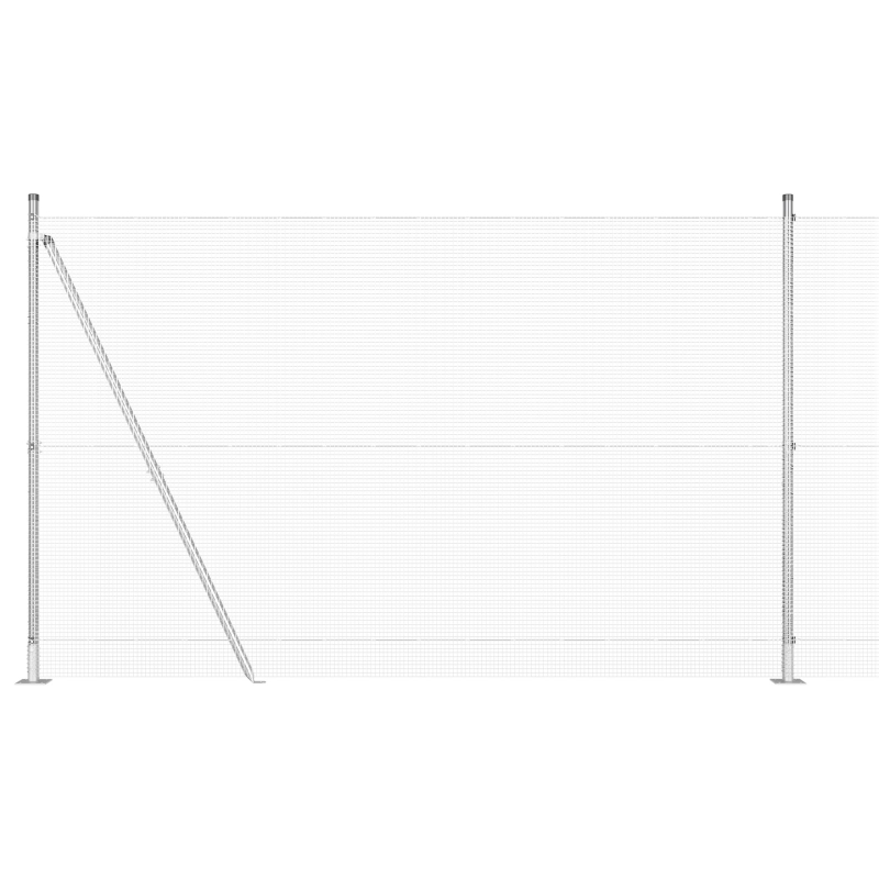 Schweißen Drahtzaun mit 7 Flanschpfosten 1.5x10 m Verzinkter Stahl