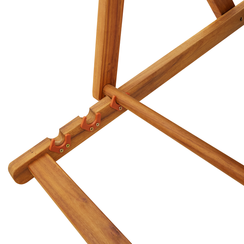 Faltbare Strandstühle 2er Set Hellgrau aus Akazienholz & Textilene