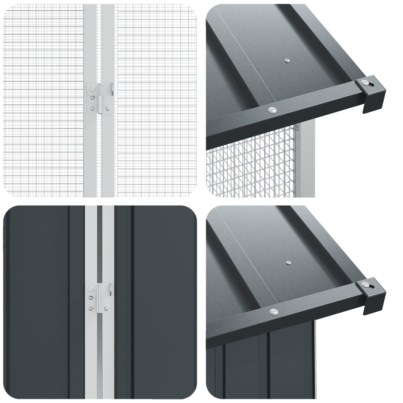 Vogelvoliere mit Erweiterung Anthrazit 310x442x247 cm aus Stahl