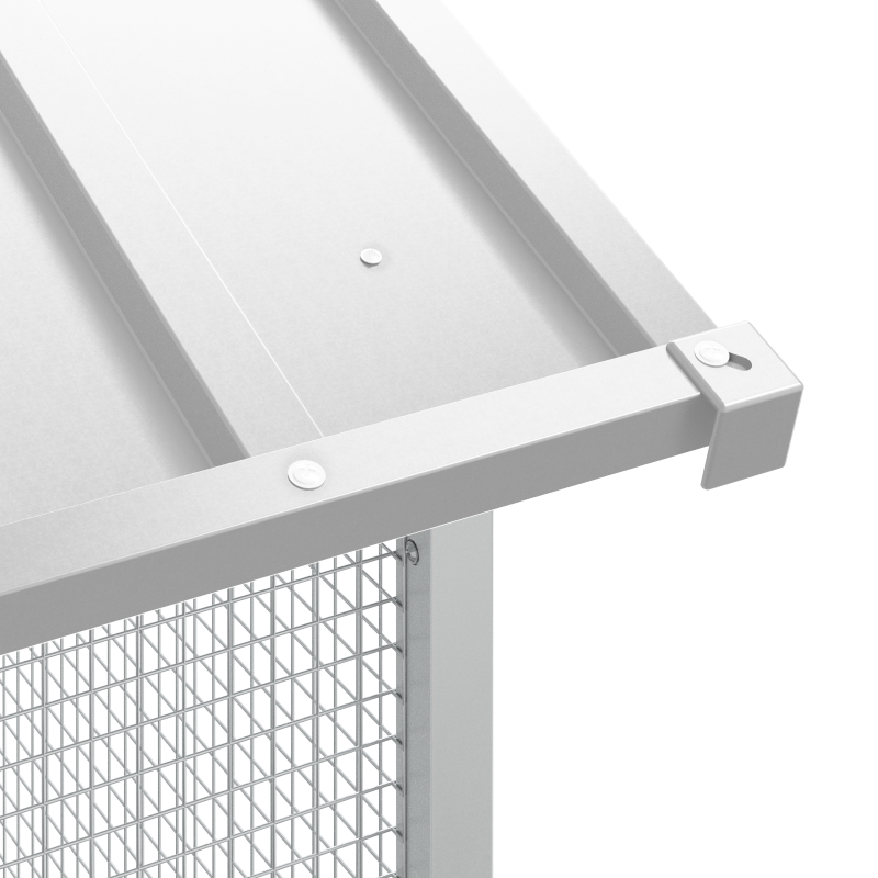 Vogelvoliere grau 215x110x247 cm Stahl