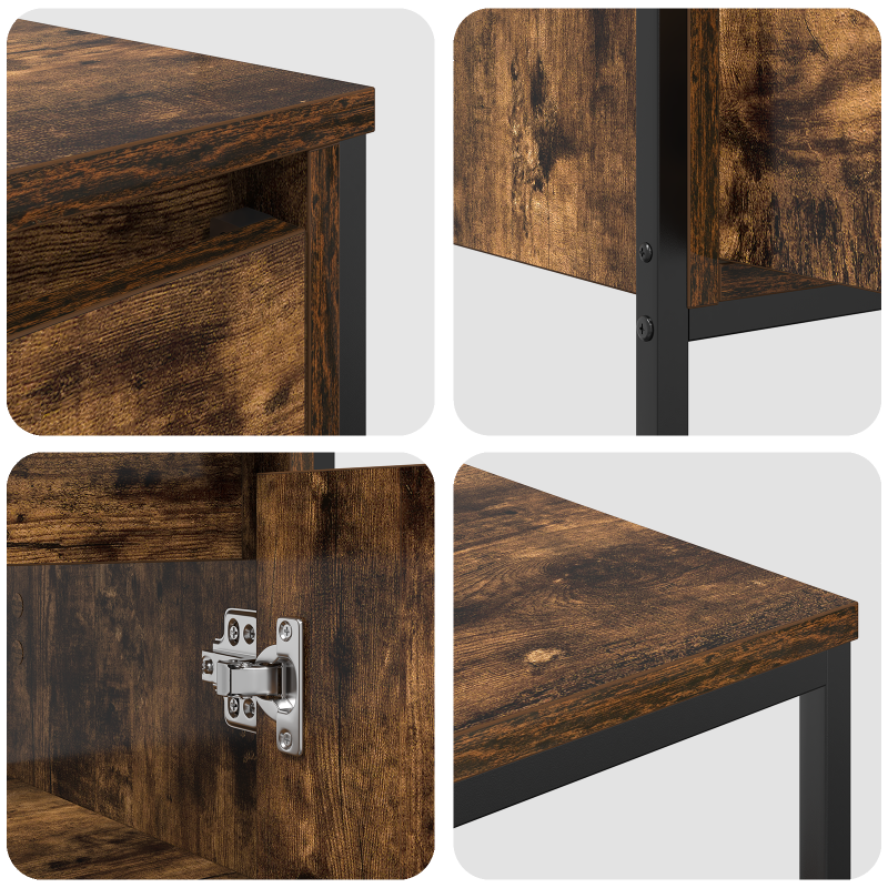 3-teiliges Badezimmermöbel-Set in geräucherter Eiche - Spanplatte