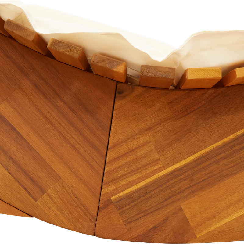 Schaukel-Sonnenliegen mit Kissen 2 Stück aus massivem Akazienholz