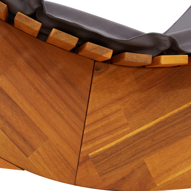 Wippende Sonnenliegen mit Kissen 2 Stück Massivholz Akazie