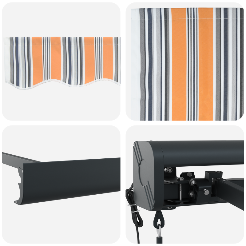 Automatische einziehbare Markise mit buntem Streifen 350x250 cm