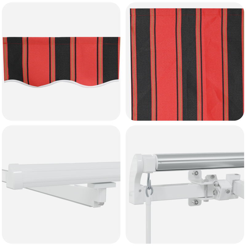 Manuelle einziehbare Markise mit LED in Orange und Braun 400x300 cm