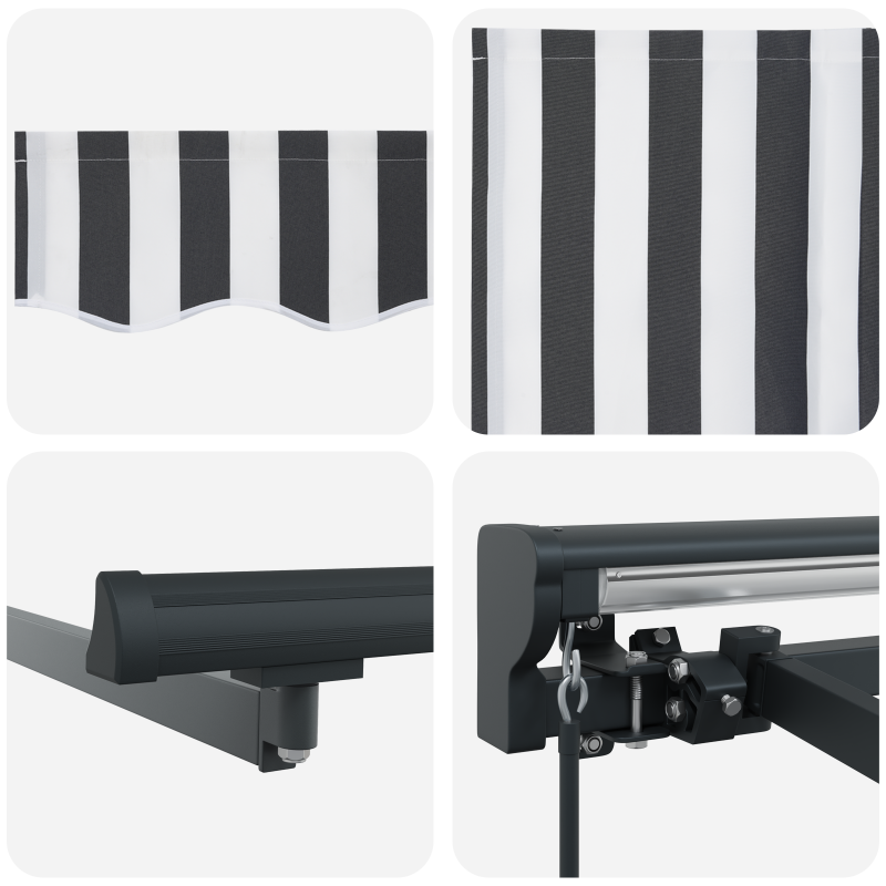 Manuelle einziehbare Markise Anthrazit und Weiß 400x300 cm